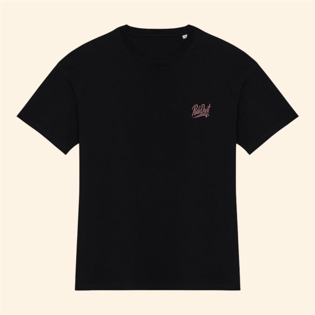 Kids Essential black tee - Dusty rose logo