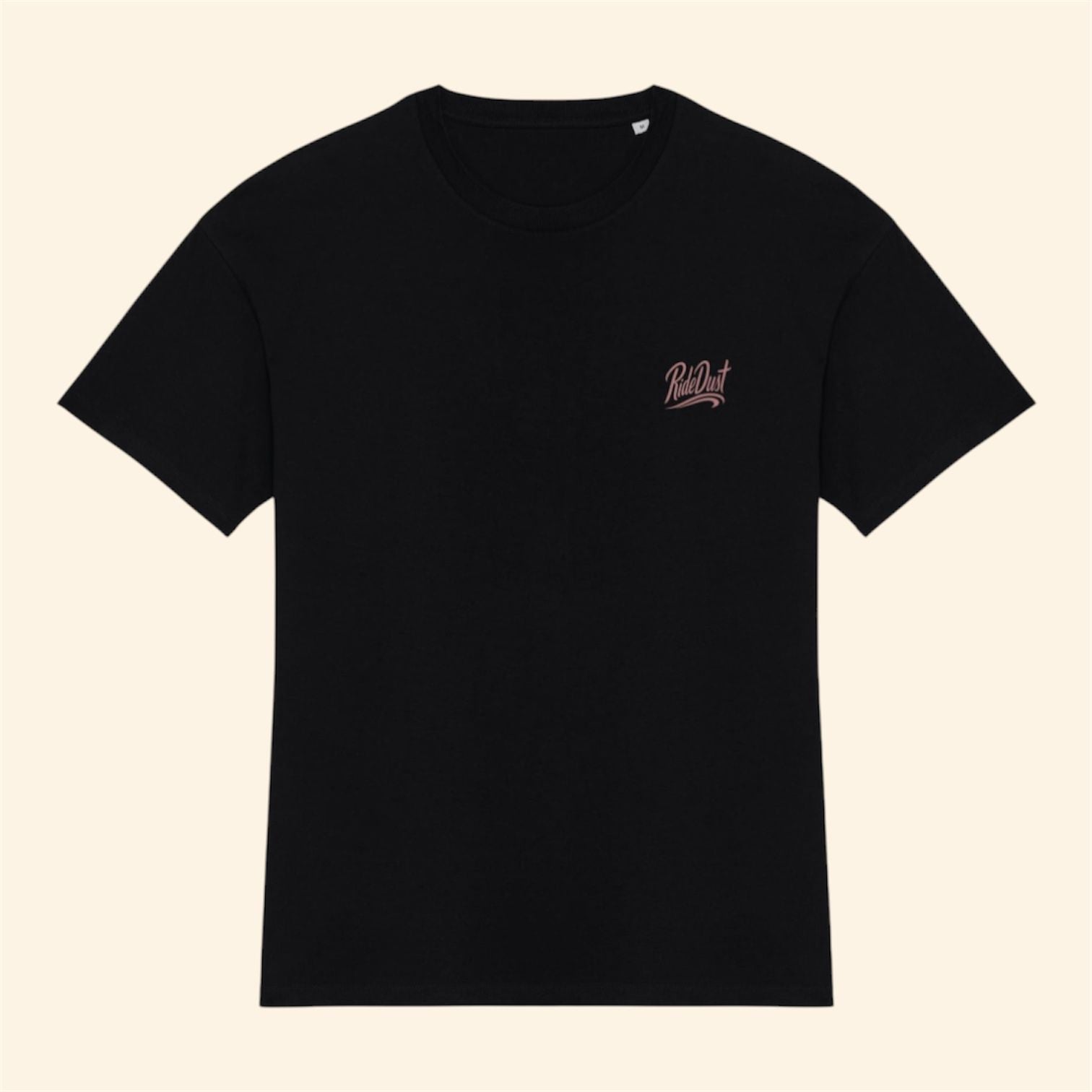 Essential black tee - Dusty rose logo