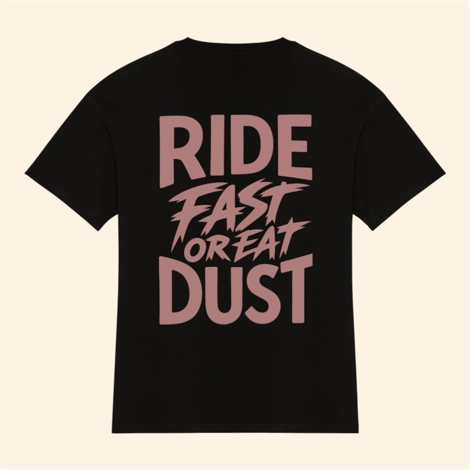 Essential black tee - Dusty rose logo