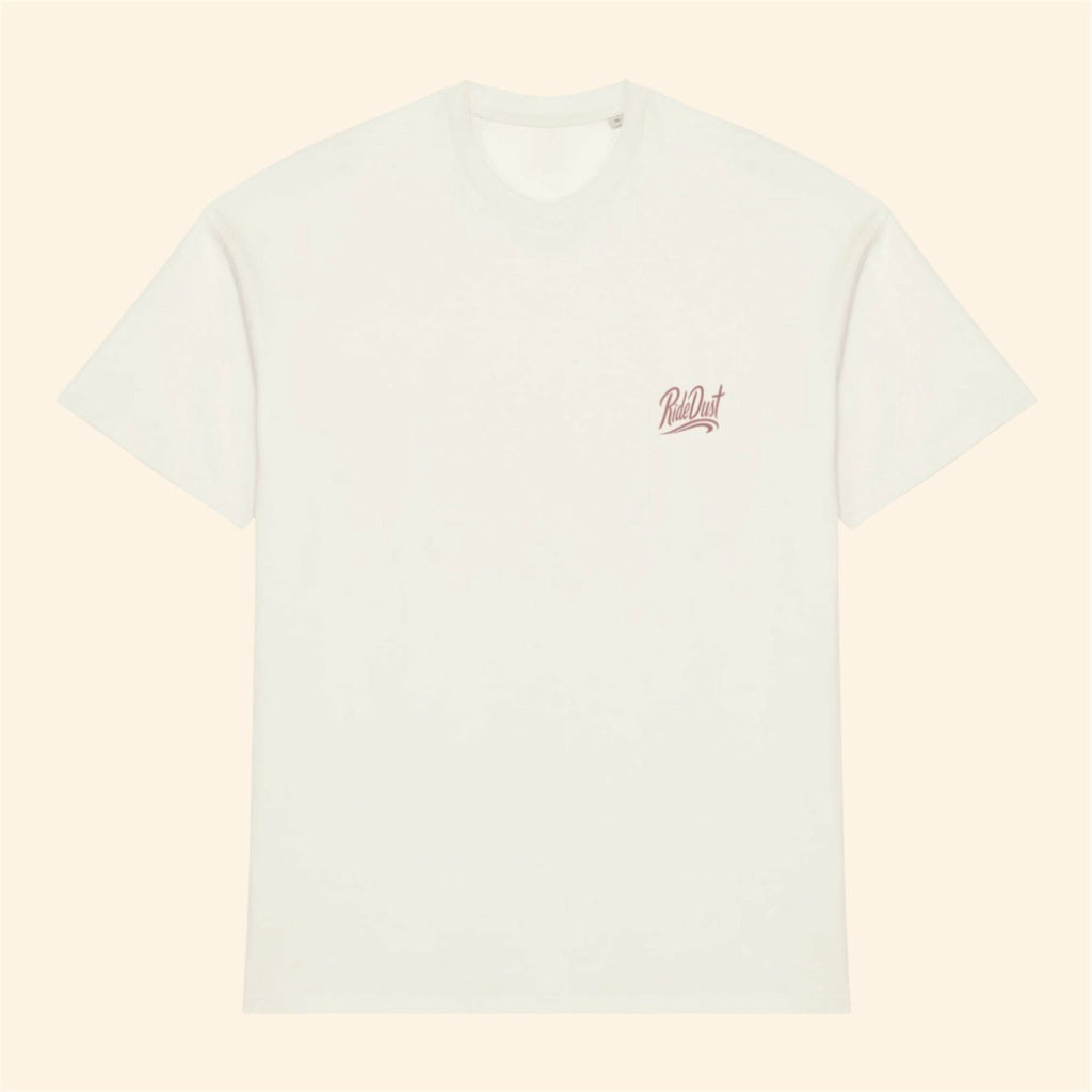 Kids Essential ivory tee - Dusty rose logo