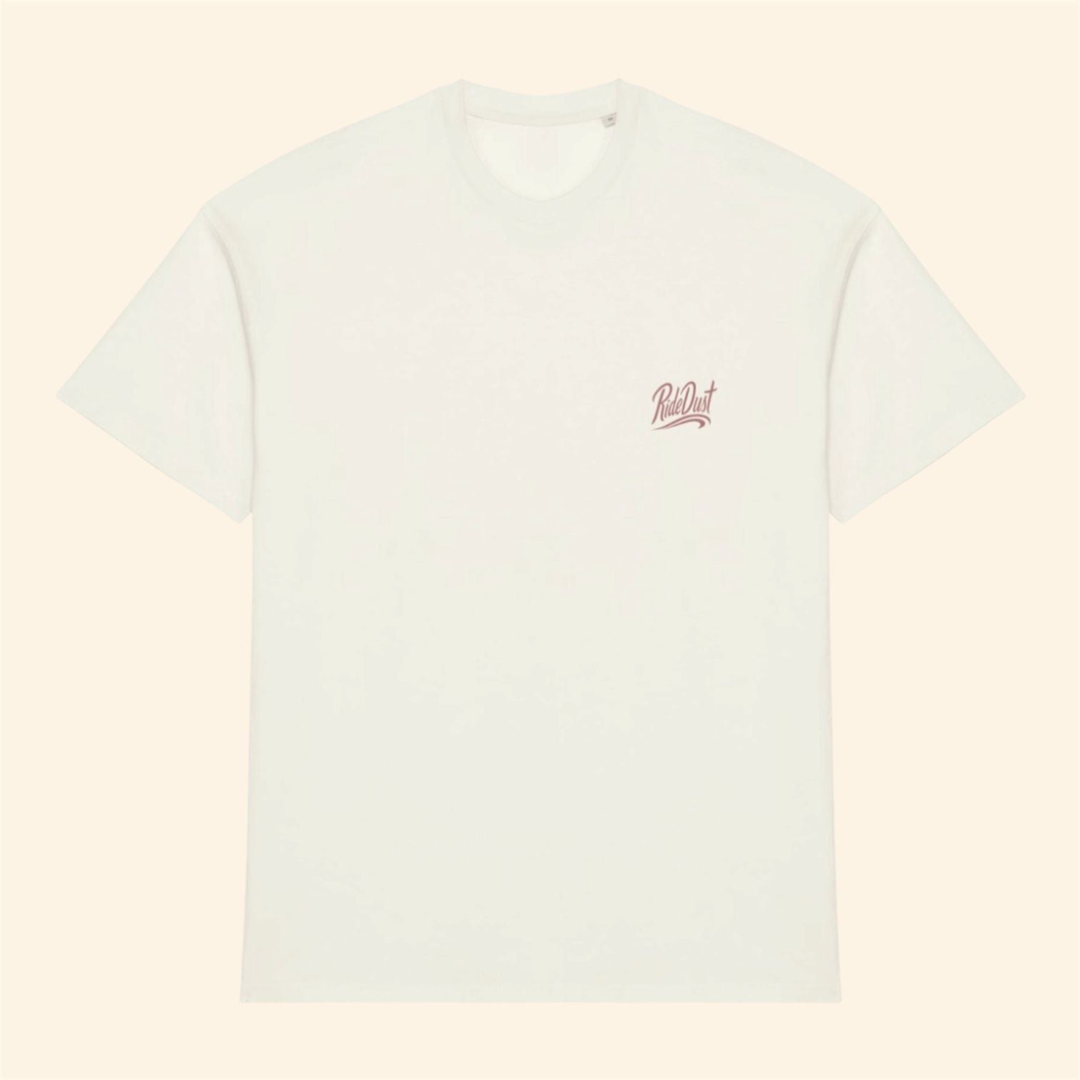 Essential ivory tee - Dusty rose logo