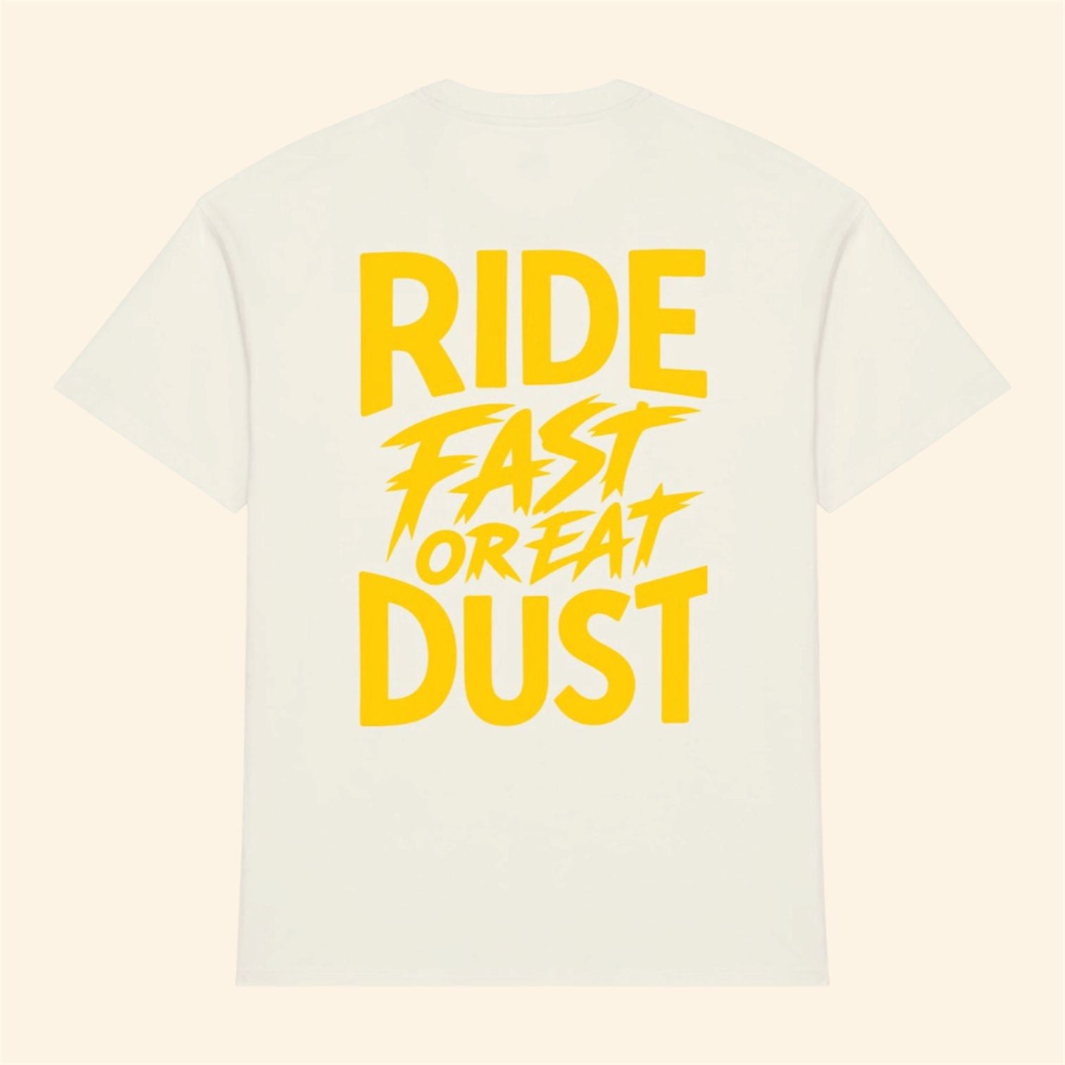 Essential ivory tee - Retro yellow logo