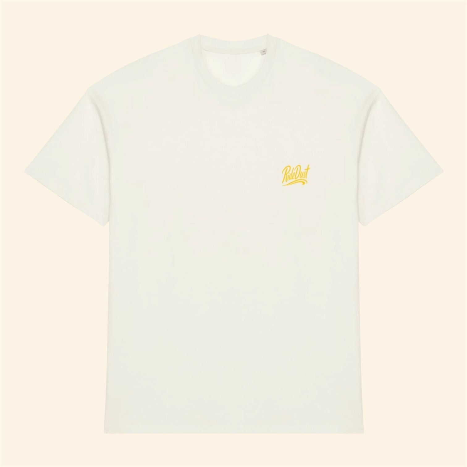 Essential ivory tee - Retro yellow logo